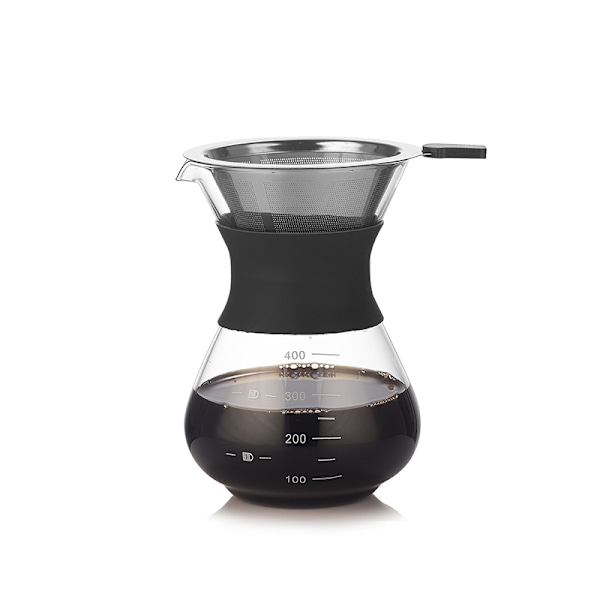 400 ml Hæld Over Kaffemaskine med Filter - Klart Glas