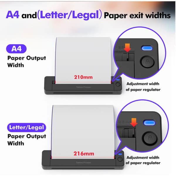 A4 termisk tatoveringsstencilprinter med Bluetooth, 2000 mAh batteri, ABS-design og bærbar udskrivning til studie og kontor