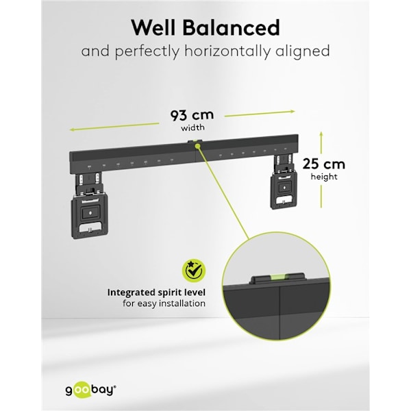 Ultraslim TV-vægbeslag Basic FIXED (XL), sort