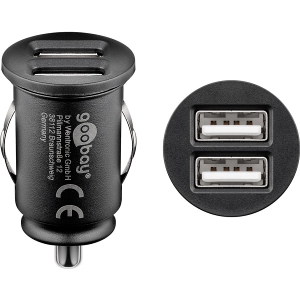 Dubbel USB-bilsladdare (15,5 W) Svart