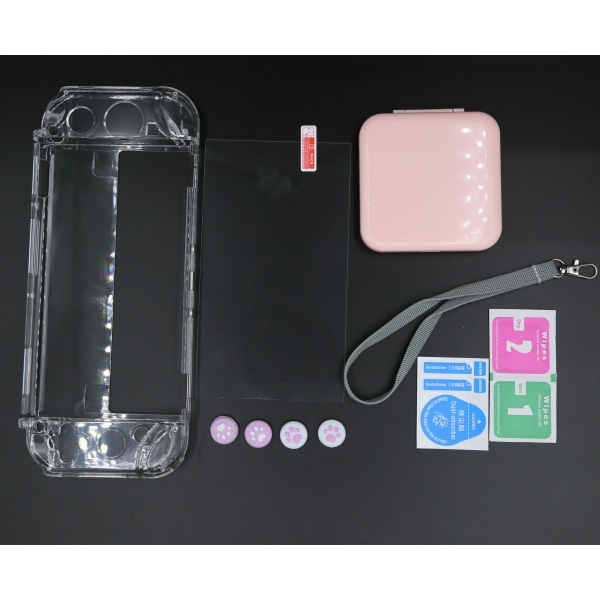 INF Nintendo Switch OLED-etui med tilbehør Pink / Blå 8 dele