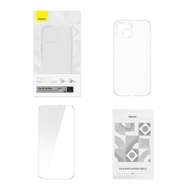 Transparent skal och set med härdat glas Baseus Corning för iPhone 14 Plus