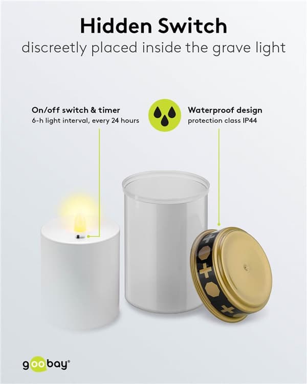 LED gravljus med timer, vitt