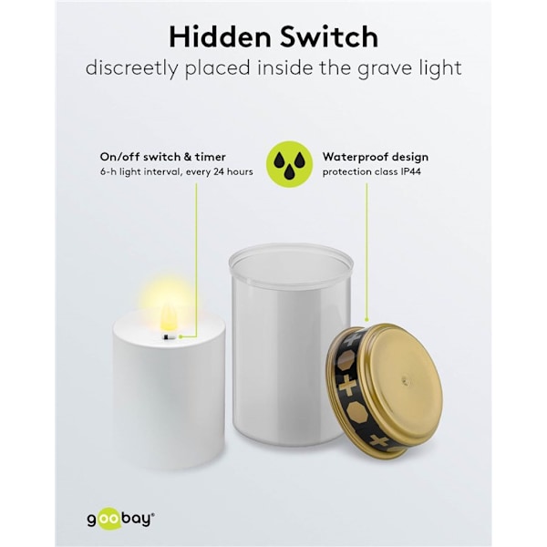 LED gravlys med timer, hvid