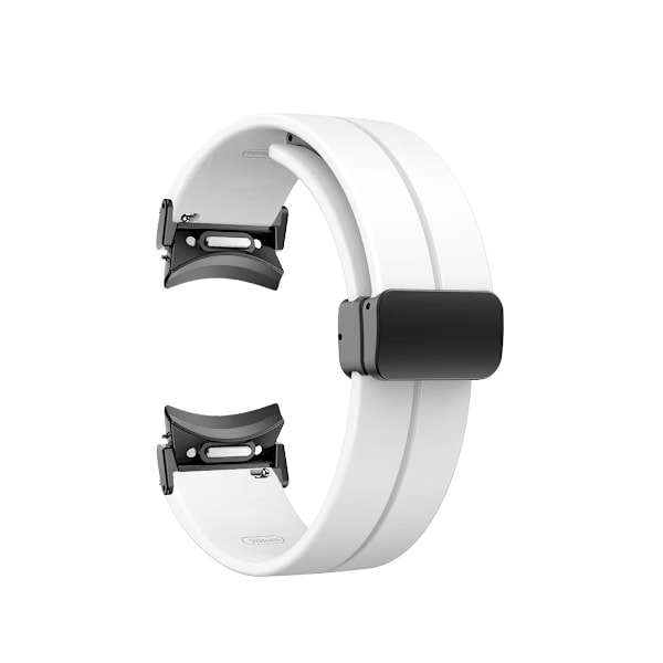 20 mm silikon urrem med sort spænde Hvid