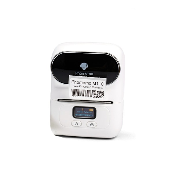 Bluetooth termisk etiketprinter til stregkode, pris og smykkemærkater — 203dpi 20-50mm 1200mAh kompatibel med iOS Android Windows Mac Linux White White