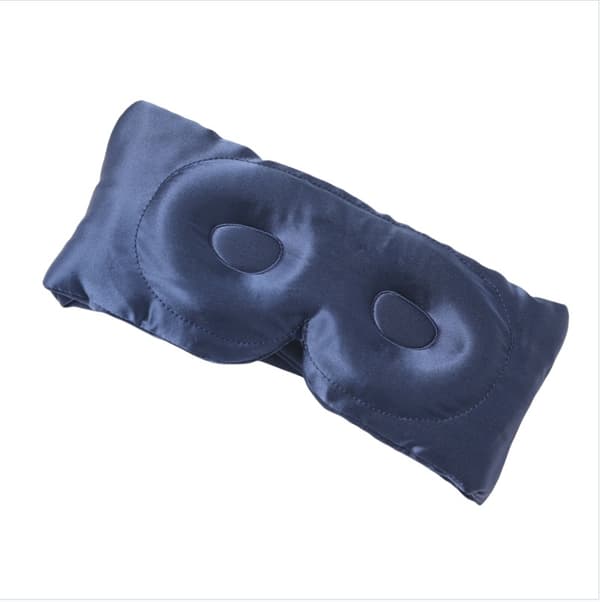 Dobbeltsidet silkeøjenmaske til søvn og rejser NavyBlue NavyBlue