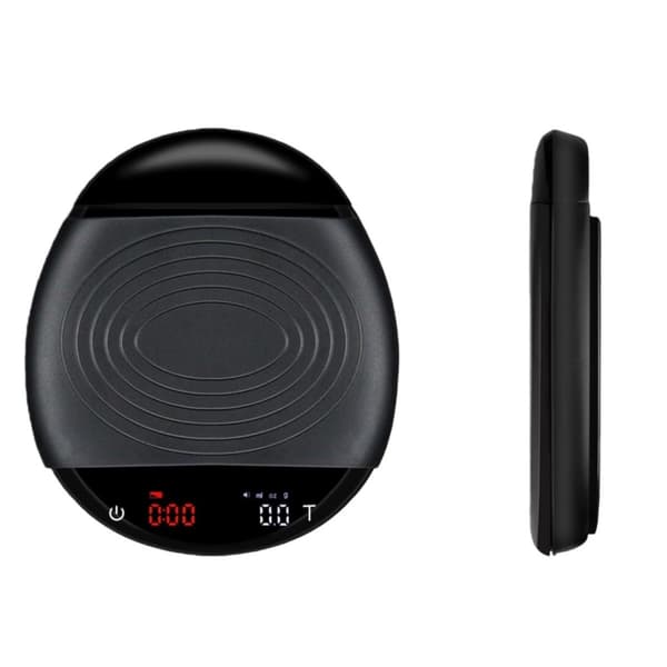 Mini Coffee Scale with Timer USB-C Rechargeable 0.1g Precision Espresso & Auto Modes 2kg Capacity Portable Black