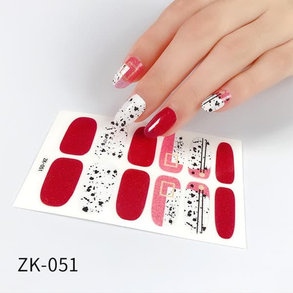 10 Ark Nageldekaler med Nagelfil - 3D Gradient Glitter Daisy Design