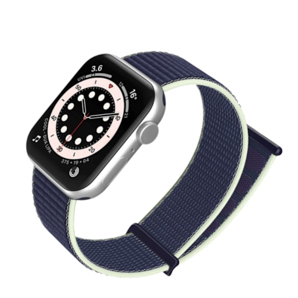 Nylon Loop Watch Strap för Apple iWatch Mörkblå S