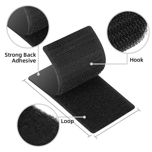 Velcrolukninger 10 sæt Black 4x6 cm Black 4x6 cm