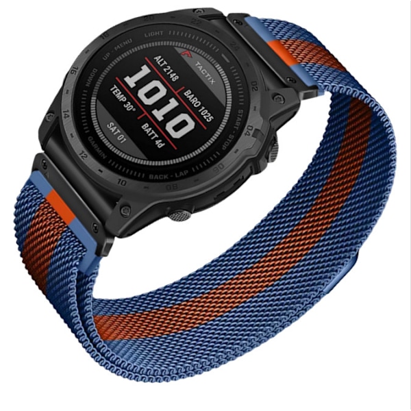 Garmin Fenix 7X Pro/Fenix 58 Metal Urrem Quick Release Milanese Rustfrit Stål Blå 22 mm
