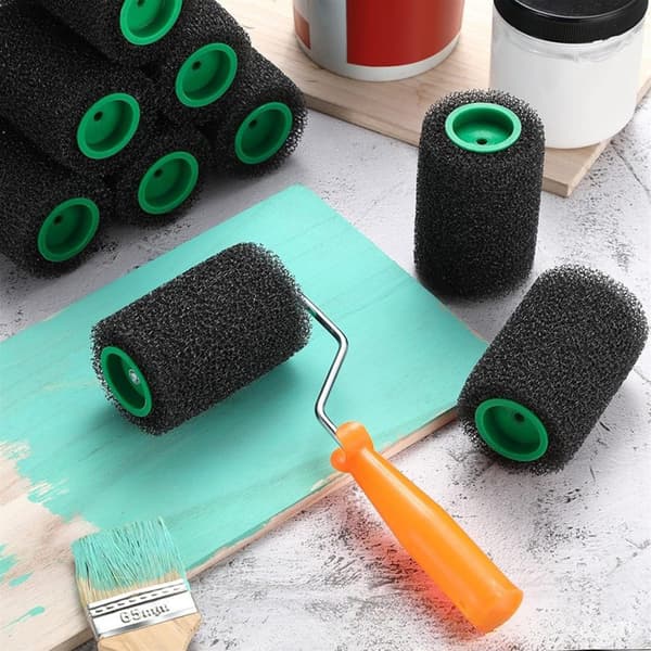 Svart Rollerborste Set - 1 Ram + 9 Rollerborstar