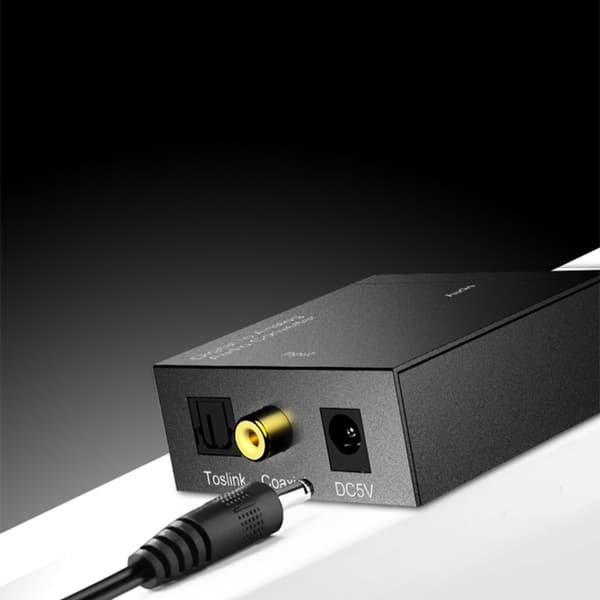 Digital til analog lydomformer – coaxial & optisk til 3.5mm/RCA til TV og PS4, 96kHz højopløsning, ekstern 5V/1A strøm