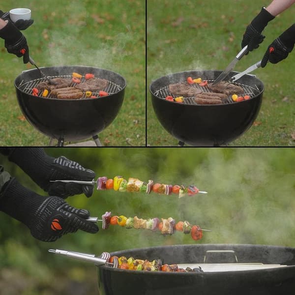 20-delt grillværktøjssæt i rustfrit stål - Bærbart grilltilbehørssæt, perfekt til udendørs madlavning