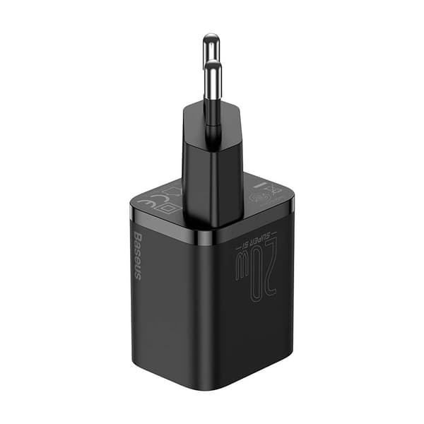 Baseus Super Si Snabbladdare 1C 20W med USB-C-kabel för Lightning 1m (svart)