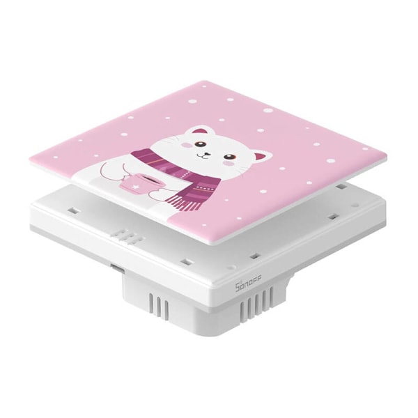 Dekorativt fodral / keps för T5 SONOFF Cartoon 1C touch-omkopplare