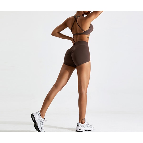 Criss Cross Sports BH og Leggings Sæt kaffe M