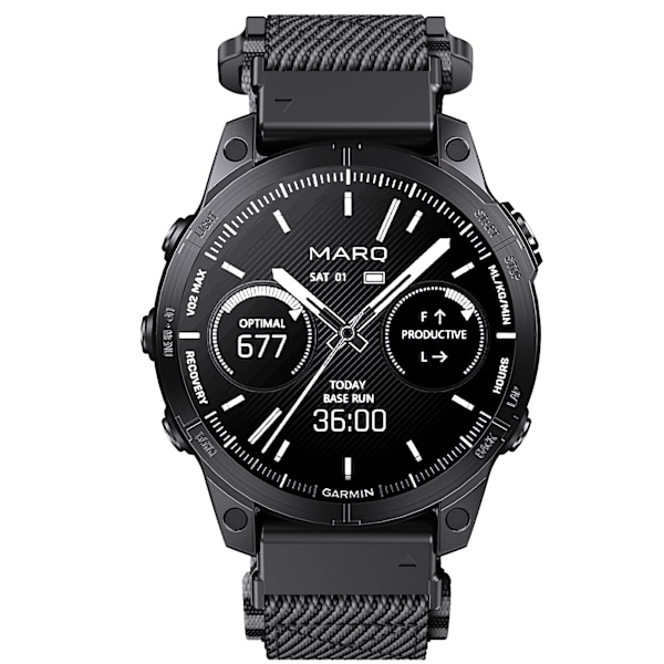 Garmin Fenix 8 Nylon Vævet Rem - Sort Grå 22 mm