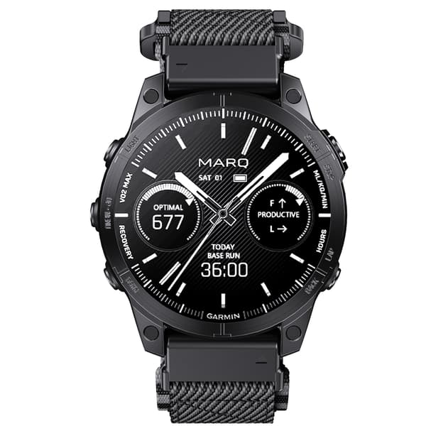 Garmin Fenix 8 Nylon Vævet Rem - Sort Grå 22 mm 22 mm