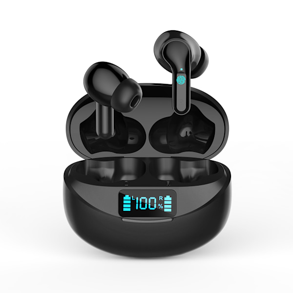 INF Langattomat Bluetooth-kuulokkeet, Bluetooth 5.3 -kuulokkeet, IPX5 vedenpitävät urheilukuulokkeet iOS Android Musta