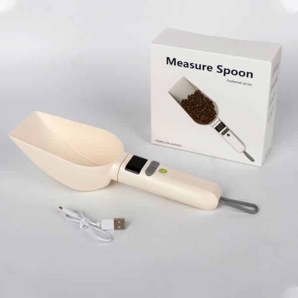 Rechargeable Digital Measuring Spoon Scale with Detachable Scoop LED Display and Built-In Level
