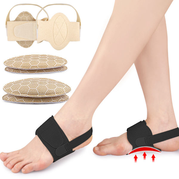 Arch Support innersulor för platta fötter Svart