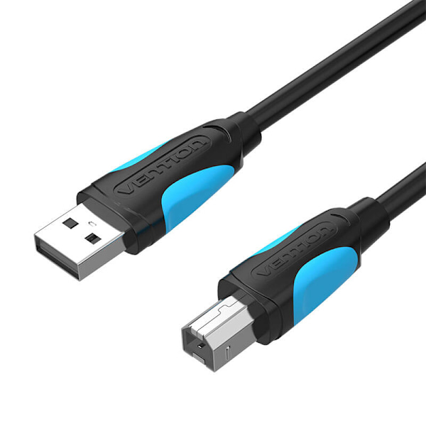 Printerkabel USB 2.0 A til USB-B Ventilation VAS-A16-B1000 10m Sort