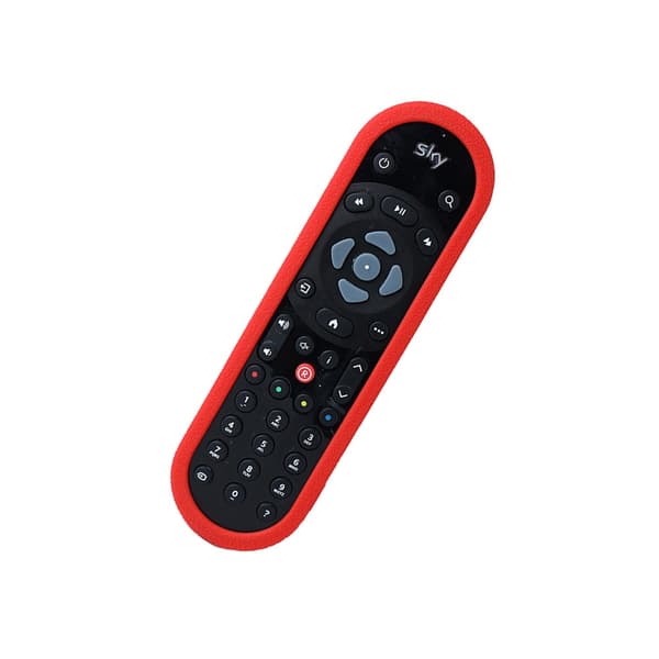 Silikonfjärrkontrollskydd kompatibelt med SKY Engelsk Version - Stötsäkert, Halkfritt Skyddsfodral Red Red