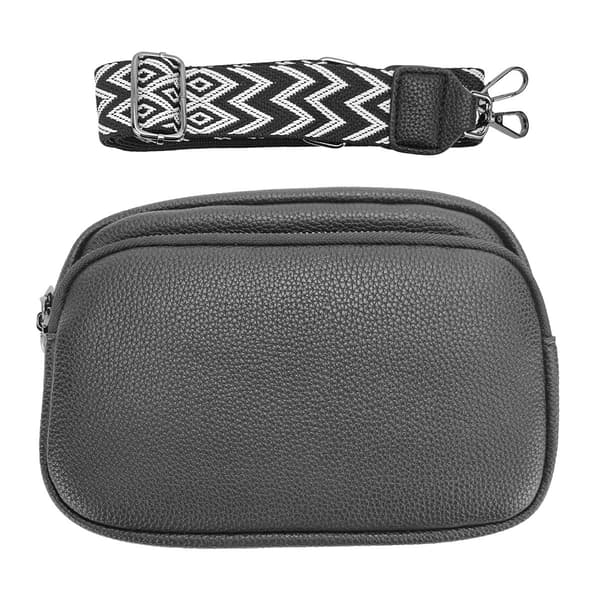 Crossbody-väska Axelremsväska PU-läder Black Black