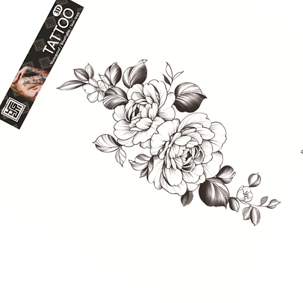 Vattentät Tillfällig Tatuering - Blommig Design model 1