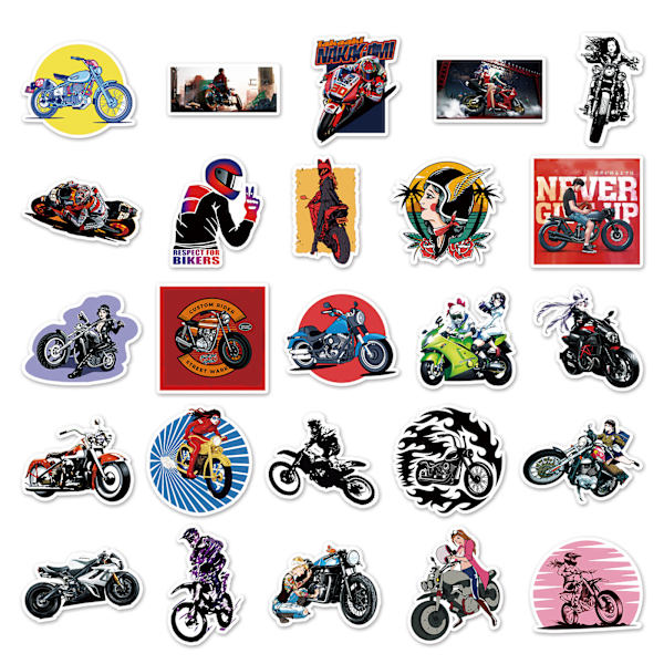 DIY Sticker Pack - 50 unikke designs Motorcykel