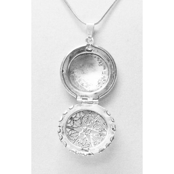 Fotomedaljon halsband i rostfritt stål Silver Silver