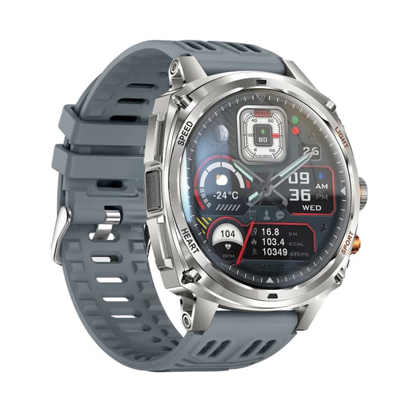 Multifunktionelt smartwatch med AMOLED-skærm, sundhedsovervågning og Bluetooth-opkaldsunderstøttelse Grå