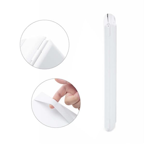 LED Bil Makeupspejl - Hvid - Belyst, Tre-Fold Design, Kompatibel med de Fleste Bilmodeller
