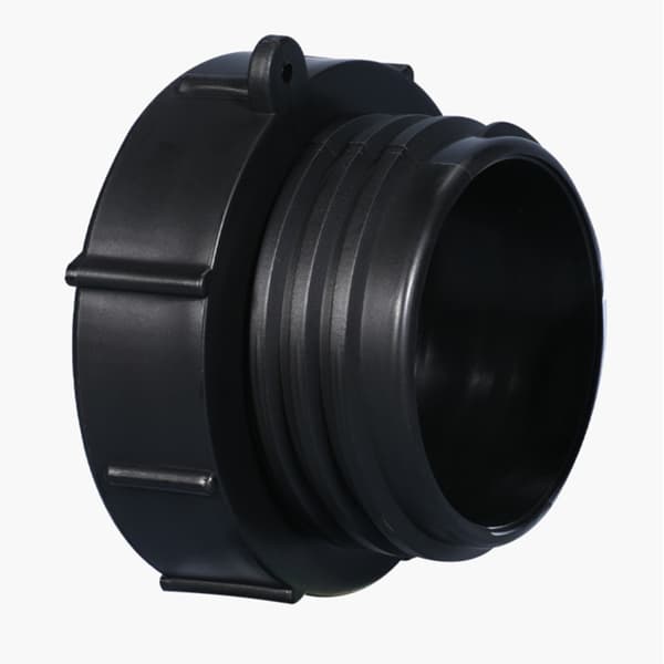 IBC tankadapter 62 fine thread til 60 coarse thread, kompatibel med Schutz IBC-ventil, ABS sort 2-pak, lækagesikring og nem montering