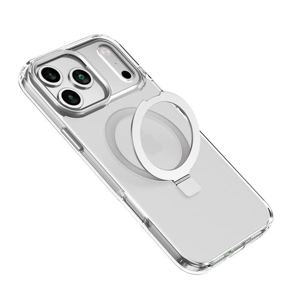 Silver Fodral Kompatibelt med iPhone 17 Pro Max - Magnetisk, Ställ, Stötsäkert