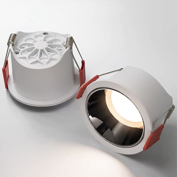 2-Pack 7W LED Infällda Downlights, 75mm Utskärning, 4000K, Anti-Bländning, Hög CRI för Vardagsrum och Sovrum