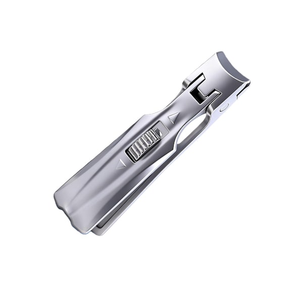 Push-Pull Lås Negleklipper - Sølv Titanium, Tysk Præcision, Buet Blad, Professionel Manicure