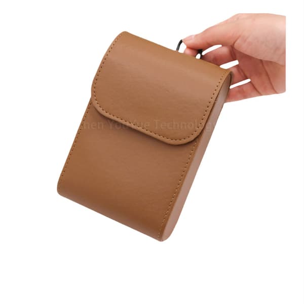 Premium Golf Rangefinder Fodral - Skyddande PU Läderpåse Brown Brown