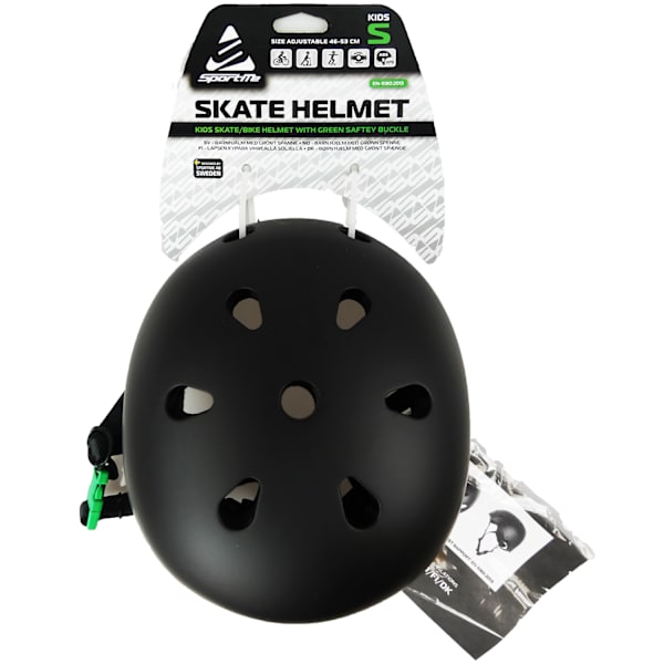 SportMe Skatehjälm S 46-53cm Grönt Spänne Svart