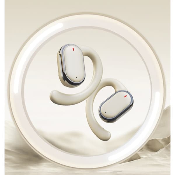 X93 Bluetooth-hörlurar med öppen passform, roterbara öronkrokar, riktat ljud och 14.2 mm dynamiska element för vardagslyssning White White