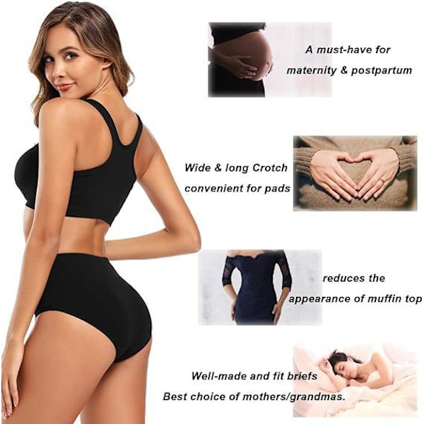 4-pack trosor med hög midja - svart, grå, beige, vit 4XL