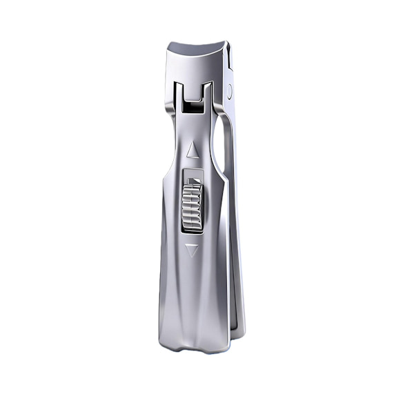 Push-Pull Lås Negleklipper - Sølv Titanium, Tysk Præcision, Buet Blad, Professionel Manicure