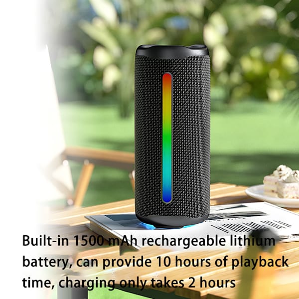 Musta RGB-valo langaton Bluetooth-kaiutin