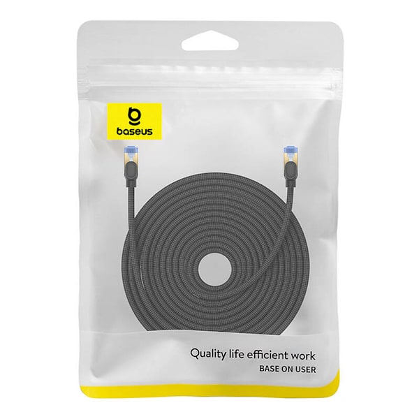 Punottu verkkokaapeli Cat.7 Baseus Ethernet RJ45, 10Gbps, 25m (musta)