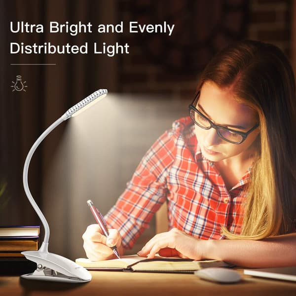 Boglampe - LED Clip-on Lampe til Læsning & Studier White White