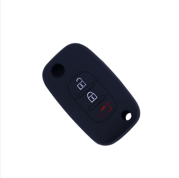 Silikone 3-Knaps Nøglecover til Mercedes Benz Smart Black Black