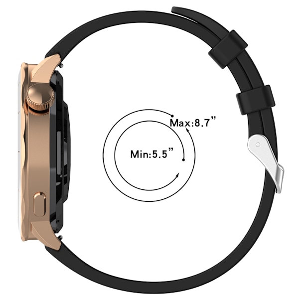 Stilfuld silikonerem til OPPO Watch X2 Mini (18mm) Sort