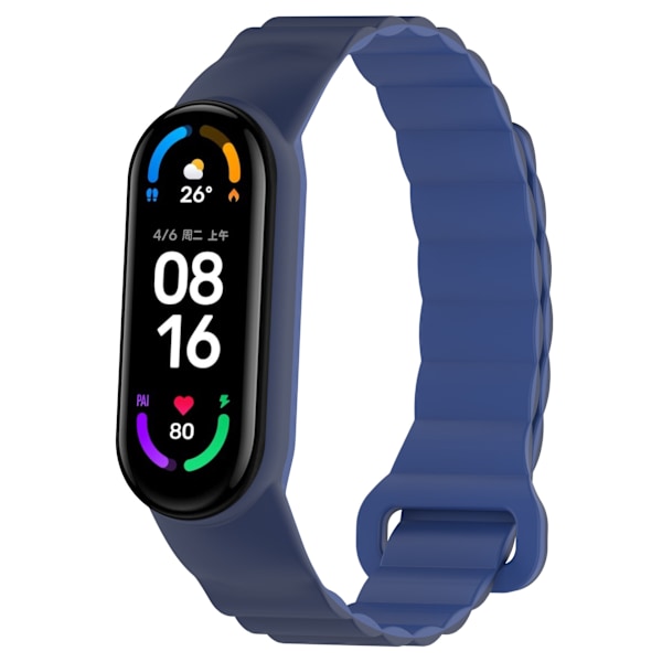 Silikone Magnetisk Rem til Xiaomi Mi Band 3/4/5/6/7 Blå
